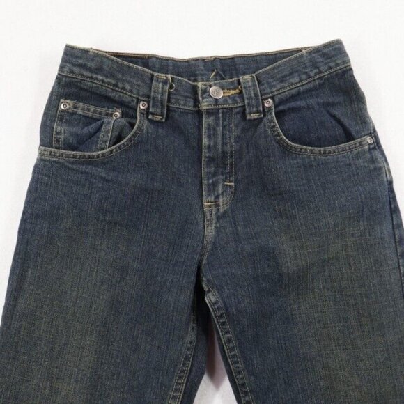 Lee Jeans Boys Youth 14 R Dark Wash Adjustable Waistband Relaxed Straight - Picture 2 of 7